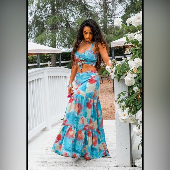Colorful Tie-Dye Maxi Skirt set - Picture 4 of 4